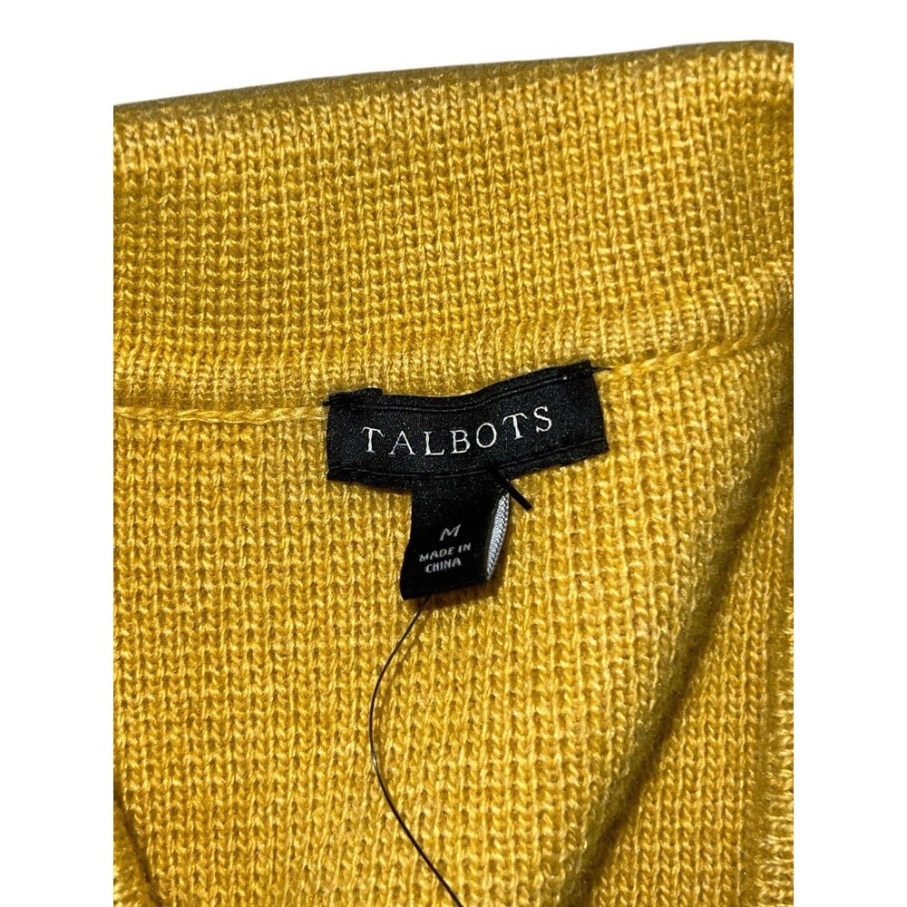 Talbots Milano Stitch Sweater Jacket Harvest Sun Yellow Size Medium Cardigan NWT - Picture 7 of 8